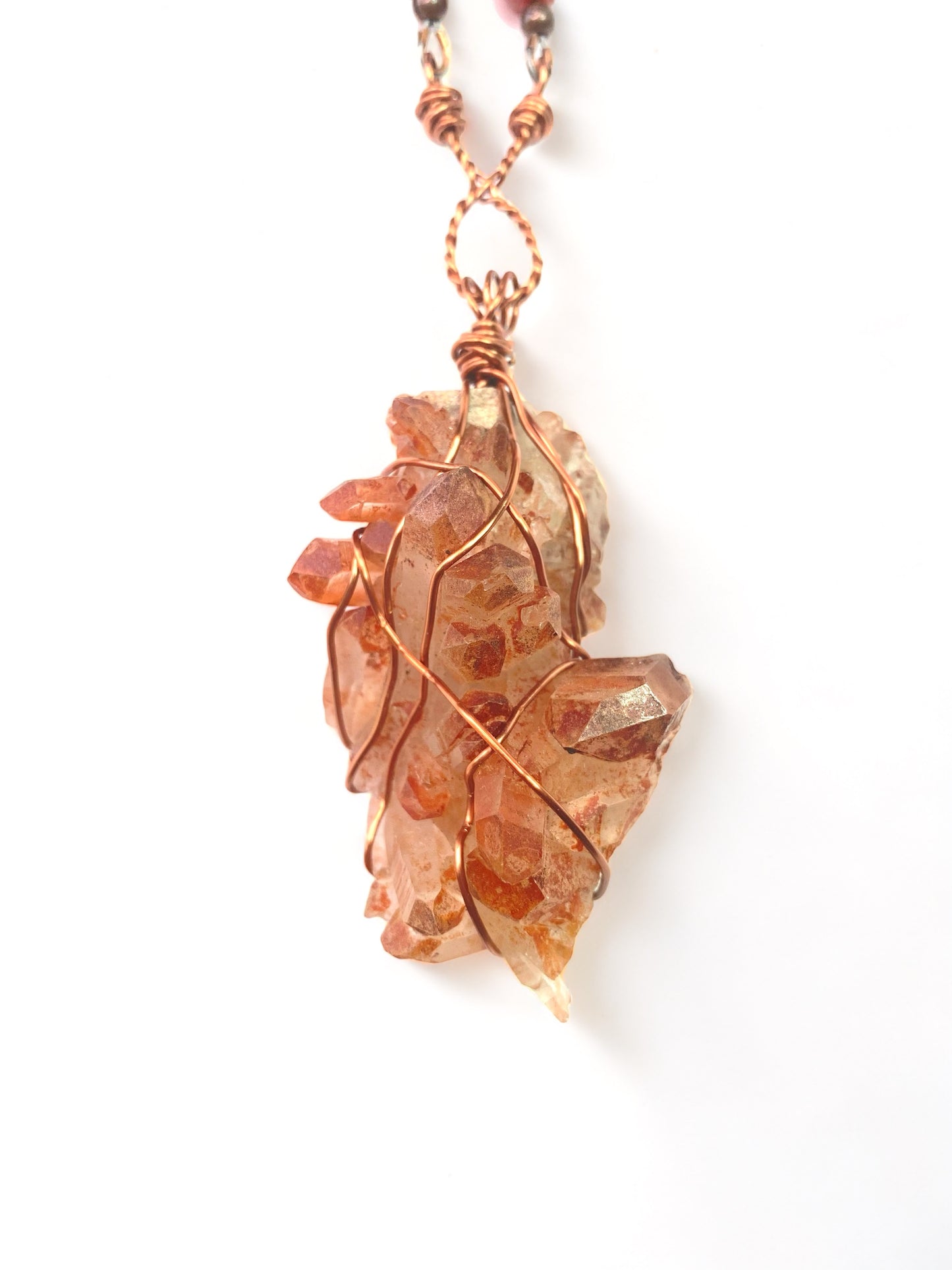 Tangerine Quartz on Carnelian