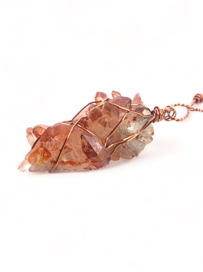 Tangerine Quartz on Carnelian