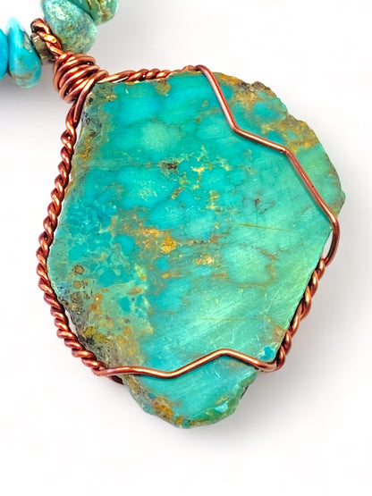 Turquoise Slab on Tibetan Agate