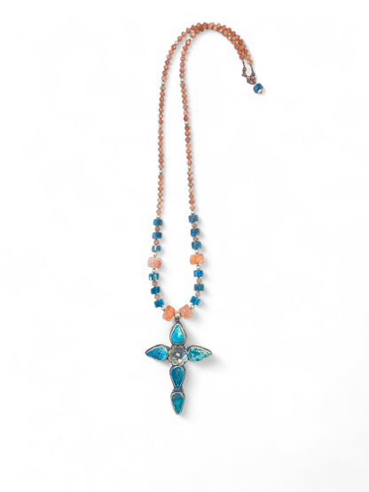 Turquoise Cross On Sunstone