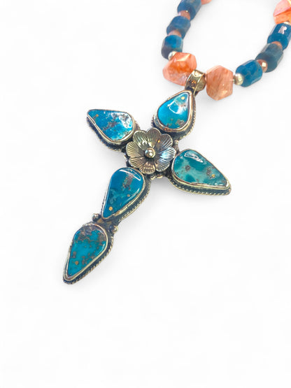 Turquoise Cross On Sunstone