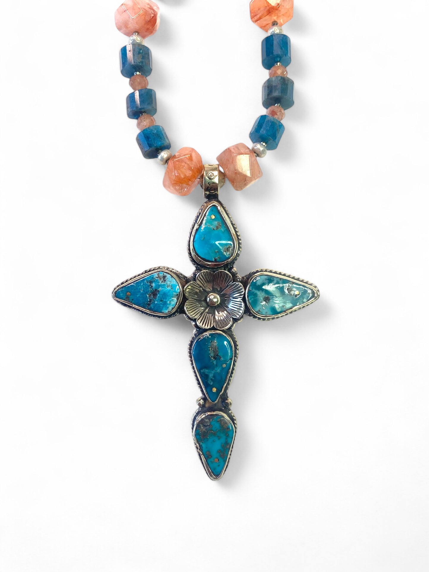 Turquoise Cross On Sunstone